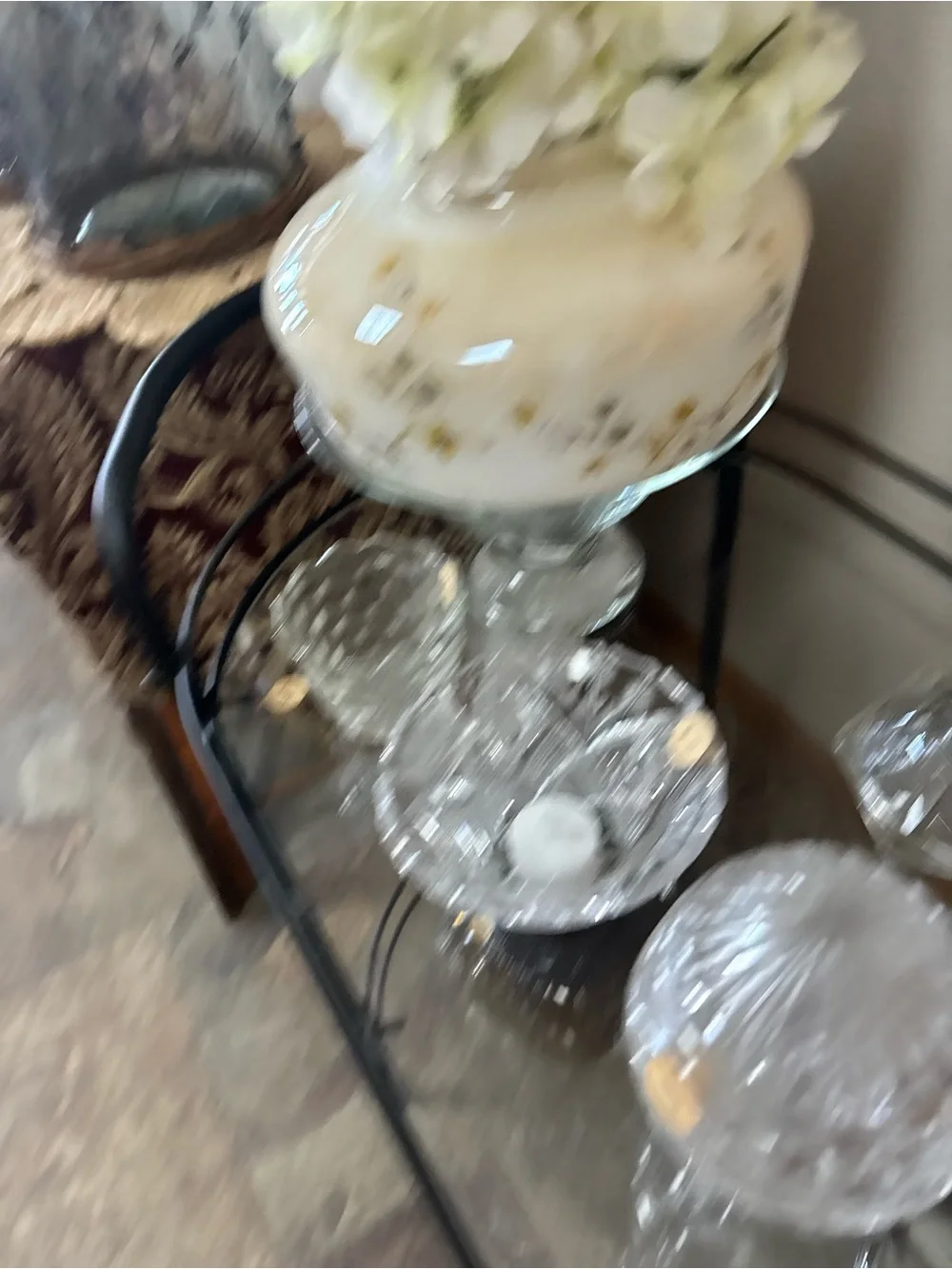 Clear Decorative Etched Glass Pedestal Candle Holder